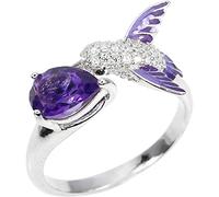 générique Oiseau Goutte d'eau Faux améthyste cubique zircone Femmes fiançailles Mariage Bague Ouverte pour Femmes/bagues Bijoux à bricoler soi-même cadeauxLivres de Mode
