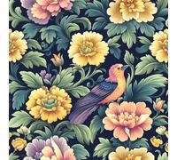 Générique Oiseaux Fleurs Papier Peint Épaissir Mat Auto Adhésif 44x200 cm Plantes Art Peinture Meubles Autocollants Amovible Comptoir Contact Papier Stickers Muraux pour Bains Salon Chambre