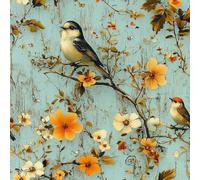 Générique Oiseaux Fleurs Papier Peint Épaissir Mat Auto Adhésif 44x300 cm Antiquité Bois Meubles Autocollants Amovible Comptoir Contact Papier Stickers Muraux pour Bains Salon Chambre