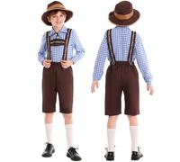 Générique Oktoberfest Enfant Garcon pour Fête de la Bière Costume Oktoberfest de Bavière Allemande Deguisement Garçon Cosplay Tenue Bavarois Traditionelle pour Halloween Carnaval Deguisement