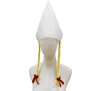 Générique Oktoberfest Hat for Women - Blonde Braids & Red Bows, Bavarian Carnival，Blanc