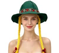 Générique Oktoberfest Hat - with Braids Traditional Oktoberfest Headwear