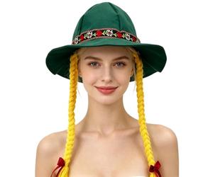 Générique Oktoberfest Hat - with Braids Traditional Oktoberfest Headwear