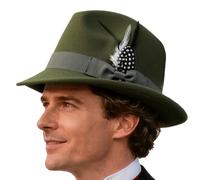 Générique Oktoberfest Hats - German Fedora | Bavarian Felt Hat With - Traditional Beer Festival Costume Hat - Men Women Party Carnivals Folk Festivals