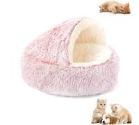 Générique Olvys Cozy Cocoon Dog Bed, Cozy Cocoons Pet Bed for Dogs, Fluffy Covered Hooded Burrow Puppy Beds, for Cats & Dogs (Pink,Small)