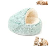 Générique Olvys Cozy Cocoon Dog Bed, Cozy Cocoons Pet Bed for Dogs, Fluffy Covered Hooded Burrow Puppy Beds, for Cats & Dogs (Green,Medium)