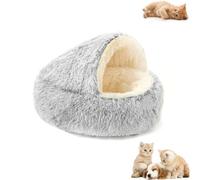 Générique Olvys Cozy Cocoon Dog Bed, Cozy Cocoons Pet Bed for Dogs, Fluffy Covered Hooded Burrow Puppy Beds, for Cats & Dogs (Gray,Large)