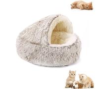 Générique Olvys Cozy Cocoon Dog Bed, Cozy Cocoons Pet Bed for Dogs, Fluffy Covered Hooded Burrow Puppy Beds, for Cats & Dogs (Khaki,Large)