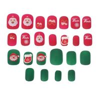 Générique Ongles Artificiels Courts Amande pour Noël Faux Ongles Décoratifs à Poser Manucure DIY pour Fêtes Hiver Kit Complet pour Femmes