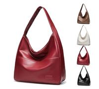 Générique Ooomay Bag, Duffle Bag Soft Vegan Leather for women, Ooomay Tote Bags, The Perfect Everyday Bags, for Woman (Red,Button)
