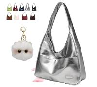 Générique Ooomay Bag, Ooomay Maya Bag, , Large Capacity Soft Vegan Leather Tote Bags For Women (Light sliver)