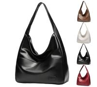 Générique Ooomay Bag, Ooomay Maya Shoulder Bag, Large Capacity Vegan Leather Casual Trendy Soft Bags Room (Black)