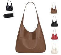Générique Ooomay Bag - Ooomay Shoulder Bags, Vegan Leather Trendy Soft Tote Bag, Vintage Casual Simple for Daily Use (Brown)