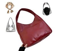 Générique Ooomay Bag, Ooomay Shoulder Tote Bags, Soft Vegan Leather Trendy Stylish Versatile, Waterproof Work Soft Tote Bag (Red B)