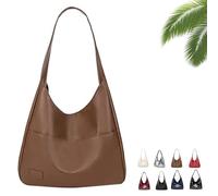 Générique Ooomay Bag, Ooomay Tote Shoulder Bags for Women, Large Capacity Soft Vegan Leather Tote Bag (Brown)