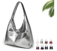 Générique Ooomay Bag, Ooomay Tote Shoulder Bags for Women, Large Capacity Soft Vegan Leather Tote Bag (Sliver)