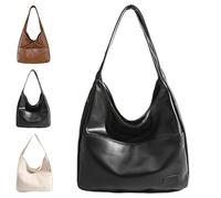 Générique Ooomay Bag, The Maya Bag, Ooomay Maya Tote , Vegan Leather Trendy Soft Shoulder Tote (Black)