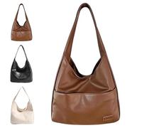 Générique Ooomay Bag, The Maya Bag, Ooomay Maya Tote , Vegan Leather Trendy Soft Shoulder Tote (Brown)