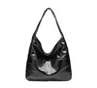 Générique Ooomay Maya Shoulder Bag, Ooomay Bags, Vegan Leather Tote Bag, Casual Trendy Soft Bags, for Everything Not Look Bulky (Bright black)