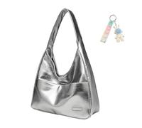 Générique Ooomay Maya Tote Bag, The Maya Shoulder Bag by Ooomay, Vegan Leather Trendy Soft Spacious Yet Slim Design (sliver)