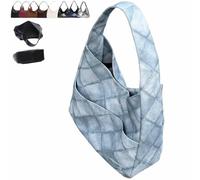 Générique Ooomay Tote Bag, Large Capacity Vegan Leather Tote Handbags, Vintage Casual Trendy Simple The Perfect Everyday Bags (Blue)