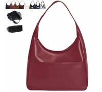 Générique Ooomay Tote Bag, Large Capacity Vegan Leather Tote Handbags, Vintage Casual Trendy Simple The Perfect Everyday Bags (Red-A)