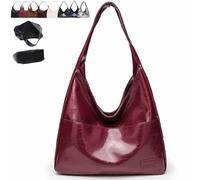 Générique Ooomay Tote Bag, Large Capacity Vegan Leather Tote Handbags, Vintage Casual Trendy Simple The Perfect Everyday Bags (Red-B)