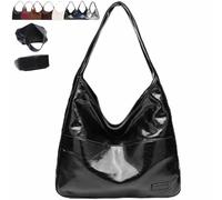 Générique Ooomay Tote Bag, Large Capacity Vegan Leather Tote Handbags, Vintage Casual Trendy Simple The Perfect Everyday Bags (Black-B)