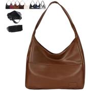 Générique Ooomay Tote Bag, Large Capacity Vegan Leather Tote Handbags, Vintage Casual Trendy Simple The Perfect Everyday Bags (Brown)
