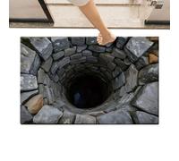 Générique Optical Illusion Mat - Bottomless Hole Carpet for Entryway | Crystal Velvet with Non-Slip Backing, 3D Visual Effect Design, Lightweight 300g Construction, Indoor Welcome Accent, Multi-Room