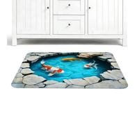 Générique Optical illusionRug Fun Non Slip Fishpond Carpet 3D illusionRug for Use | High Density Polyester Design System, Anti Slip Rubber Backing Structure Feature, Visual 3D illusionEffect Function