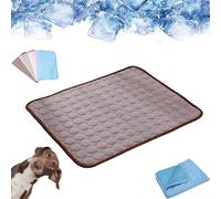 Générique Opticnock Dog Cooling Mat, 2025 New Pet Cooling Mat, Dogs Cool Mats, Washable & Portable Pet Soft Pad, Washable, Soft, Indoor and Outdoor Use, for Dog Cat (Brown,Small)
