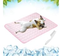 Générique Opticnock Dog Cooling Mat for Dogs, 4X More Effective, Ice Silk Cooling Mat for Small Medium Large Dogs, Washable Pet Ice Cool Pad Blanket for Indoor Outdoor (Pink, S-50 * 40CM)