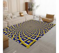 Générique Optique Illusion Tapis de Salon Grand 160x230 cm 3D Géométrie Tapis de Salle à Manger Flanelle Antidérapant Lavable Poil Court Tapis pour Salon Salle à Manger Chambre parentale Q-62