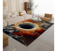 Générique Optique Illusion Tapis de Salon Grand 160x230 cm 3D Grotte Tapis de Salle à Manger Flanelle Antidérapant Lavable Poil Court Tapis pour Salon Salle à Manger Chambre parentale Q-13