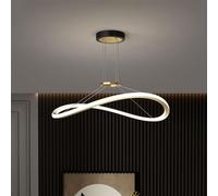 Générique Or Décorer Circulaire Pendentif Lumière Dimmable Moderne LED Anneau Lustre Milieu Du Siècle V-intage Suspendu Plafonnier Rustique Endant Lampe,lustre