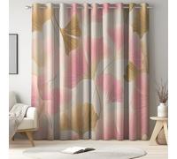 Générique Or Rose Rideaux Chambre Enfant, Rideaux occultants, Rideaux Thermiques, Rideaux à œillets, Botanique, Ginkgo Feuille, Anti Bruit, 117 x 183 cm, Isolation Thermique