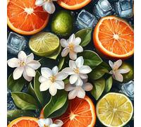 Générique Orange Citron Vert Papier Peint Épaissir Mat Auto Adhésif 44x1000 cm Fleurs Glaçons Meubles Autocollants Amovible Comptoir Contact Papier Stickers Muraux pour Bains Salon Chambre