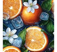 Générique Orange Citron Vert Papier Peint Épaissir Mat Auto Adhésif 44x200 cm Fleurs Glaçons Meubles Autocollants Amovible Comptoir Contact Papier Stickers Muraux pour Bains Salon Chambre