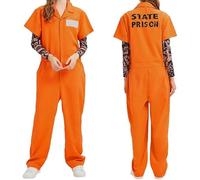 Générique Orange Deguisement Prisonnier Prisonniere Déguisement Halloween Carnaval Uniforme De Prison Prisoner Costume