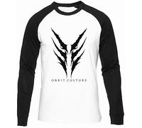 Générique Orbit Culture Hommes Femmes Unisexe Baseball T-Shirt Manches Noires Col Rond Men Women Unisex Baseball T-Shirt White