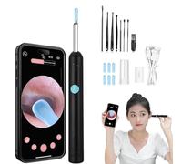 Générique Oreille Cure-Oreille,Endoscope Nettoyant Oreille Kit avec 6 Lumières LED, étanchéité Ip67, Otoscope Oreille 1080p HD, pour iOS and Android (Noir, 1)
