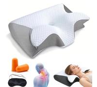 Générique Oreiller Apnée du Sommeil, Oreiller Anti Ronflement et Apnée Positionnelle, Coussin Ergonomique Cervical Mémoire de Forme pour Dormeurs de Côté, de Dos et sur Le Ventre (Gris)