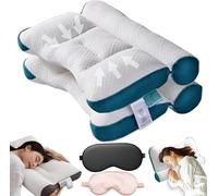 Générique Oreiller Apnée du Sommeil, Oreiller Ergo Apnée du Sommeil, Oreillers Ergonomique pour Le Cou Et Les Épaules, pour Les Personnes Dormant sur Le Côté, Le Dos, Le Ventre (2* Bleu)