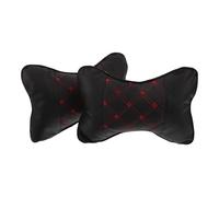 Générique Oreiller Appui-Tête Voiture 2 Pièces Cuir, Coussin Ergonomique en Coton PP pour Maintien Cervical Lors Conduite