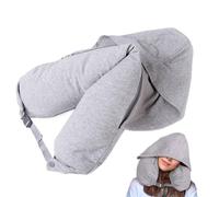 Générique Oreiller Cervical Avion | Oreiller de Voyage Rembourrable et Confortable avec Capuche | Sac de Rangement Souple et Compactable pour Dormir, Trajets, Vol, Hôtel, Camping, Avion et Maison