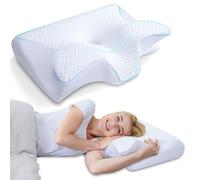 Générique Oreiller Cervical Oreiller OrthopéDique Ergonomique en Mousse à MéMoire De Forme Oreillers Anti Ronflement Et ApnéE Positionnelle Oreillers pour Dormir sur Le CôTé, Dos Et Le Ventre (Blanc)