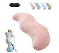 Générique Oreiller De Corps À Pois for Dormeur Latéral, Oreiller De Couchage Latéral À Double Courbe avec Housse Amovible, Doux Et Doux La Peau for Le Côté, Le Dos Et Le Ventre(Pink)