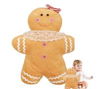 Générique Oreiller Doudou en Forme de Bonhomme en d Épices | Figurine et Décoration de Noël Gingerbread - Décoration Peluche Ornement Jouet Doux - Cadeau d Anniversaire et Fêtes pour