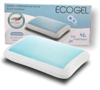 Générique Oreiller en Mousse 40 x 60 cm rectangulaire à Mémoire de Forme avec Gel Rafraîchissant, Housse 100% Polyester, Double Face